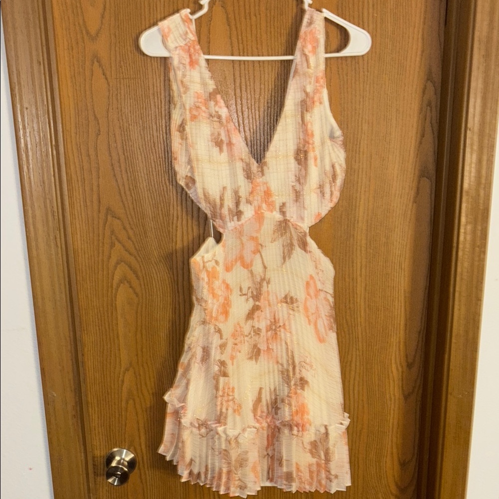 Express Peach and Cream Dress